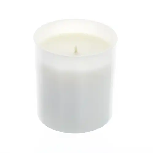 White Straight Sided Tumbler Jar Top View with Wax