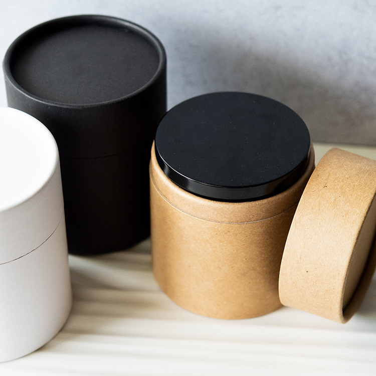 Paper Candle Tubes in Kraft, White, and Black