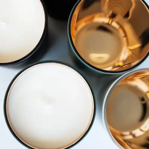 Inside view of colored matte tumbler jars.