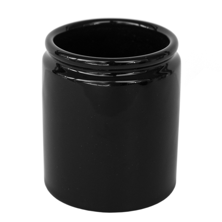 Black Jar With Lid, Charcoal Black Pottery Handmade Ceramic Round Lidded  Jar 