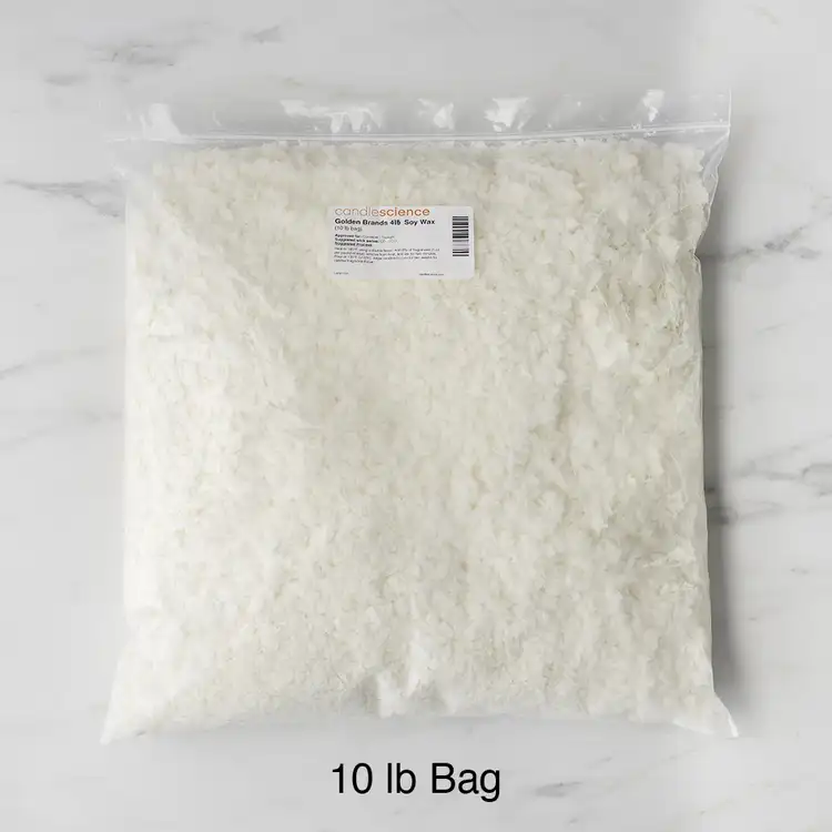 A 10 lb bag of 415 Soy Wax Flakes