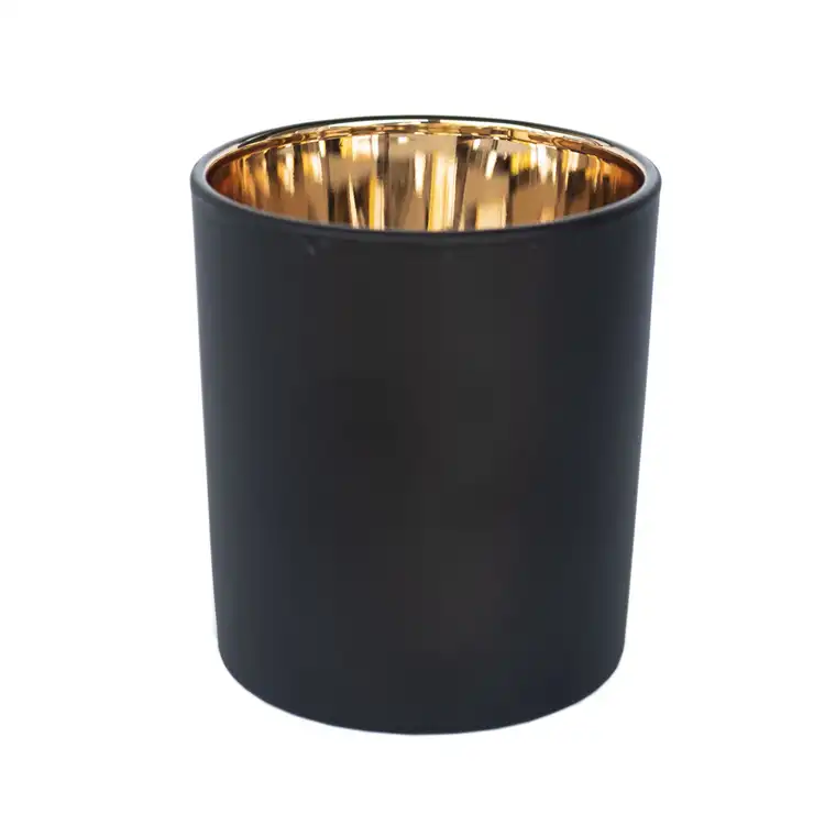 Round Bottom Matte Black Luxury Customized Metallic 16 Oz 12 Oz Candle Jars  with Lids - China Candle Jars and Jar price