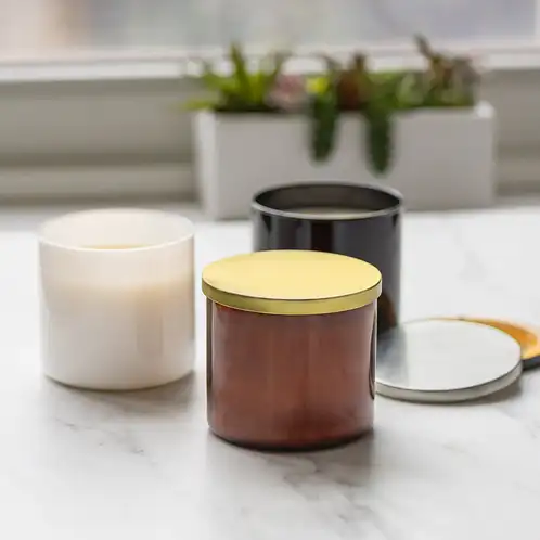 3-Wick Tumbler Jars and Metal Flat Lids