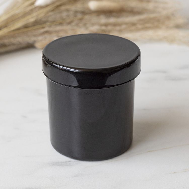 Black Glass Tumbler Lid with Black Straight Sided Tumbler