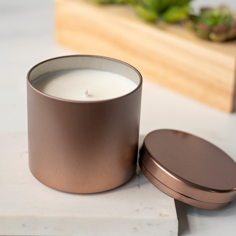 Large Bronze Infinity Tin with Candle
