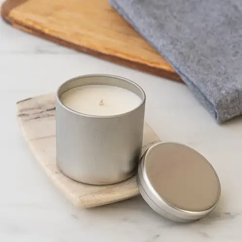 Mini Silver Infinity Tin with Candle