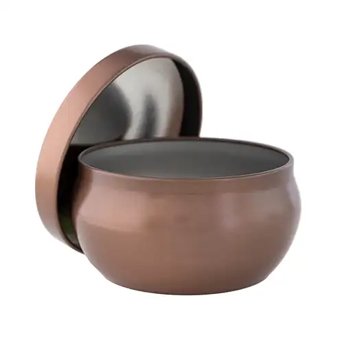 Bronze Bubble Tin with Lid and Silver Interior