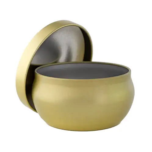 Gold Bubble Tin with Lid and Silver Interior