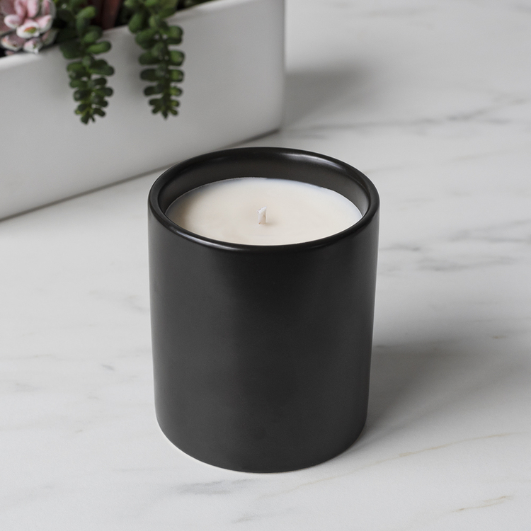 CandleScience Black Modern Ceramic Tumbler | Wholesale Ceramic Candle Container 12 PC Case