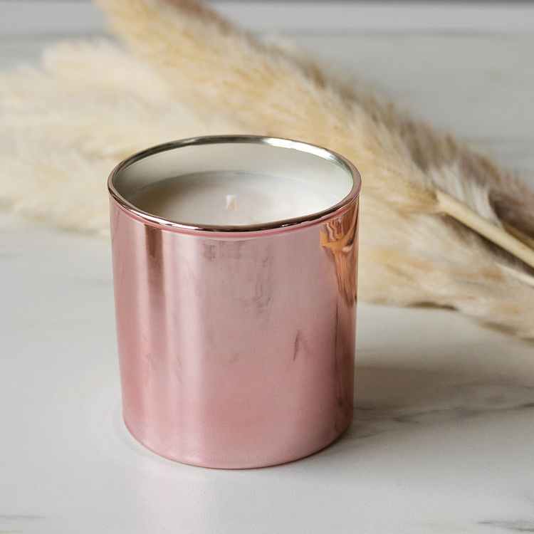 Rose Gold Tumbler Jar with Candle