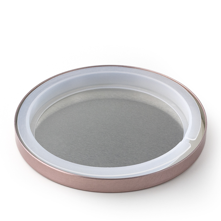 Gasket View of Rose Gold Metal Flat Lid for 3-Wick Tumbler