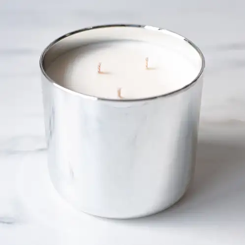 Silver 3-Wick Tumbler Jar Candle