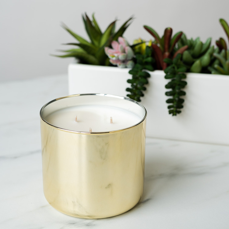 Gold 3-Wick Tumbler with Planter