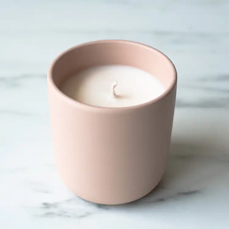 Blush Nordic Ceramic Tumbler with Candle