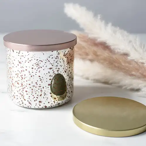 Silver Mercury 3-Wick Candle Jar with Rose Gold Lid