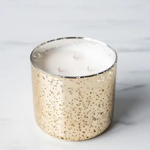 Gold Mercury 3-Wick Tumbler Jar with Candle