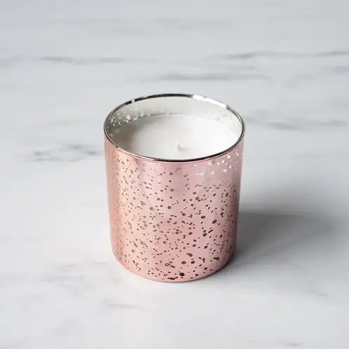 Rose Gold Mercury Tumbler Jar Side view Candle