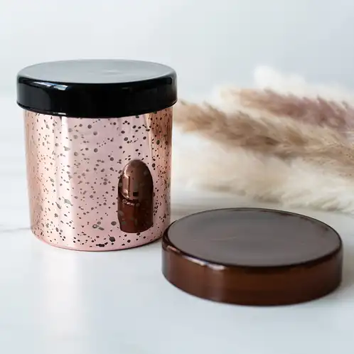 Rose Gold Mercury Tumbler Jar with Glass Lids