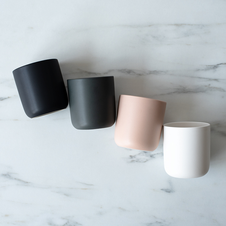 Nordic Ceramic Tumblers in Black, Charcoal, Blush, and White