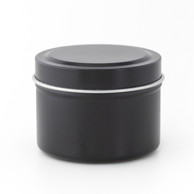 2 oz Black Candle Tin with Lid On