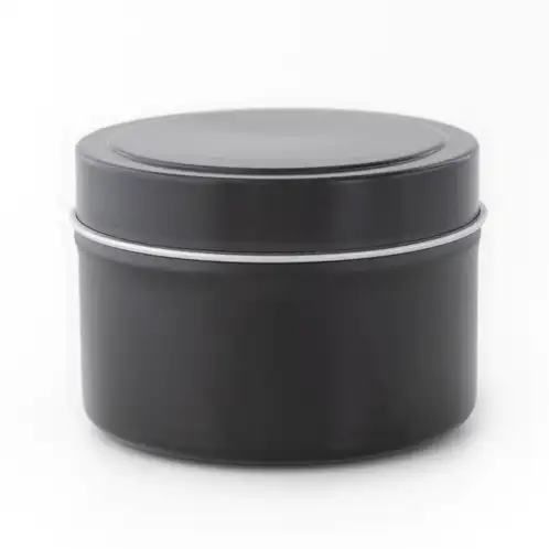 4 oz Black Candle Tin with Lid On