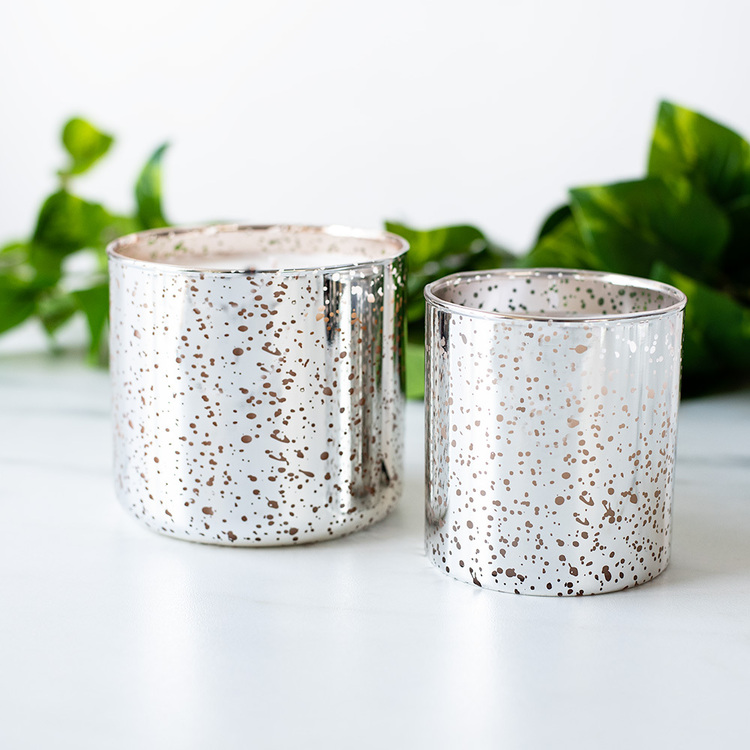 Silver Mercury 3-Wick Tumbler Jar with matching Silver Mercury Straight Sided Tumble
