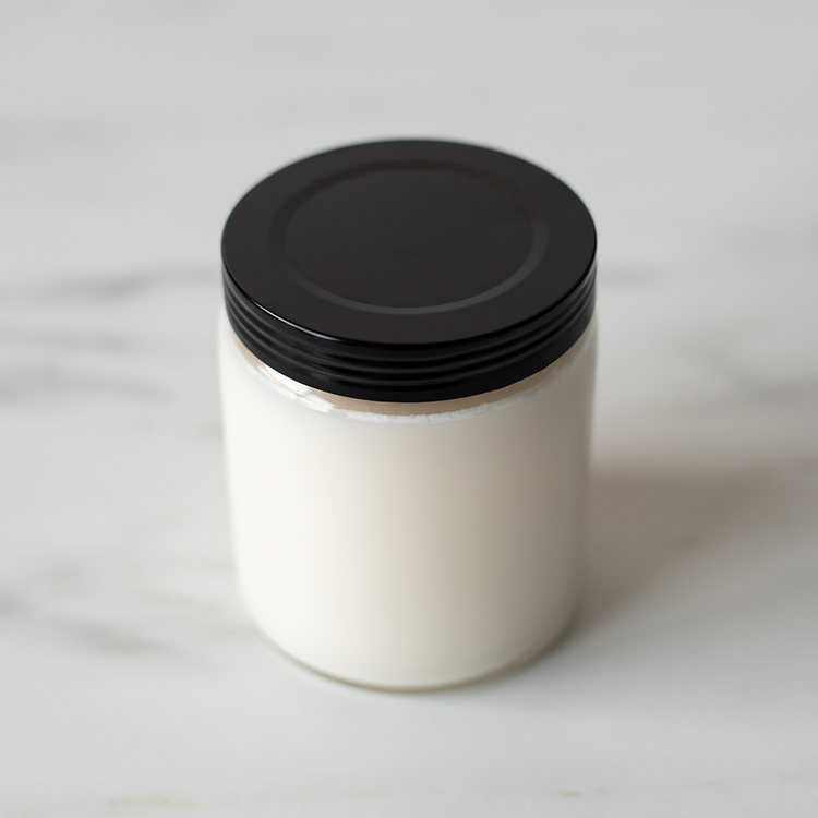 Small Apothecary Jar with Black Faux Metal Lid