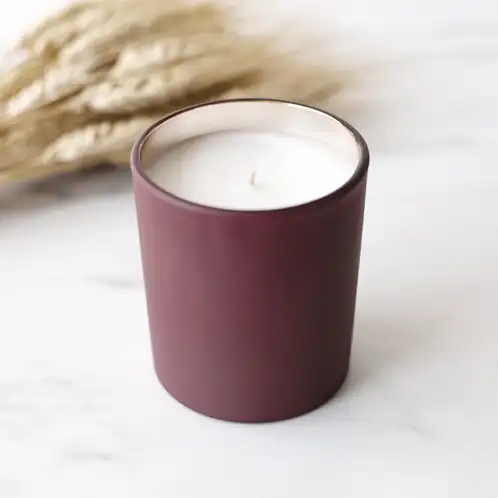 Cranberry Matte Tumbler with grass