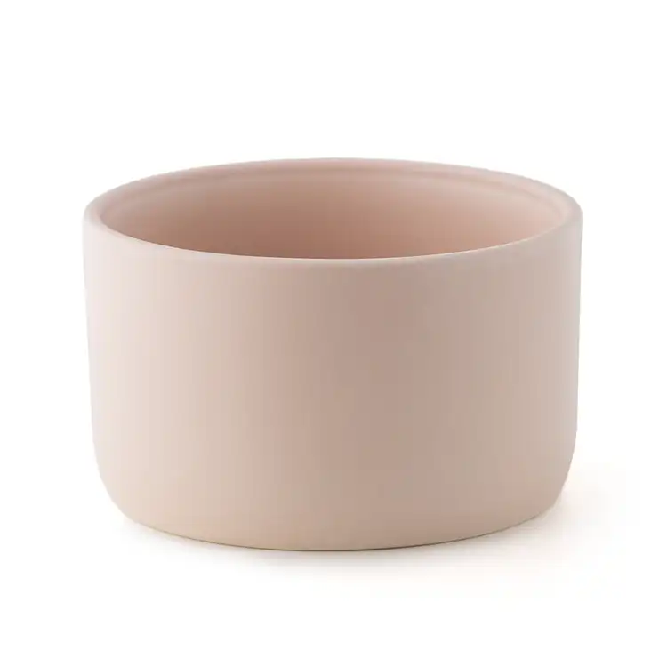Blush Ceramic Soy Candle with Lid, Scented Candles