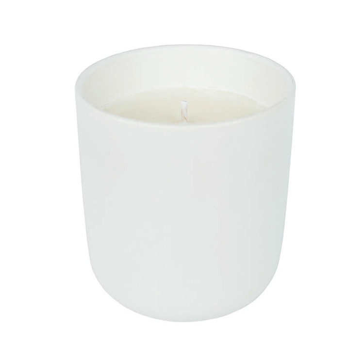 White Ceramic Candle Tumbler with Soy Wax Inside