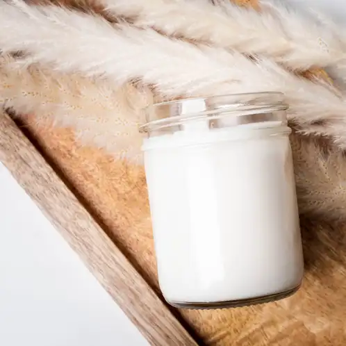 8 oz. Straight Sided Tumbler Jar on Wooden Tray without lid