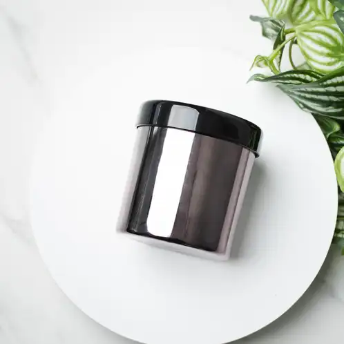 Smoked Silver Tumbler Jar with Glass Tumbler Lid