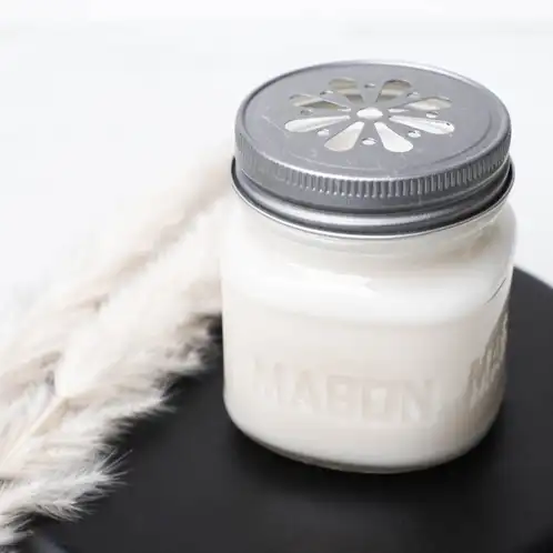8 oz. Mason Jar with #70 G Pewter Daisy Threaded Lid