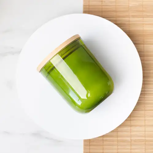 Green Sonoma Tumbler Jar with Bamboo Lid side view