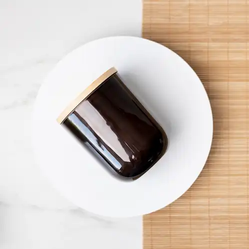 Smoke Sonoma Tumbler Jar with Bamboo Lid side view