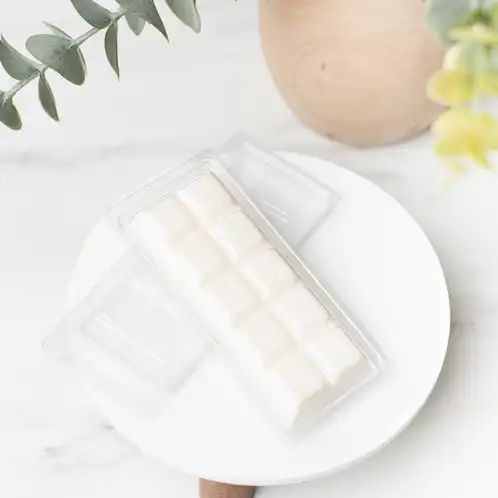 10 pc. Mini Square Clamshell Wax Bar inside Clamshell