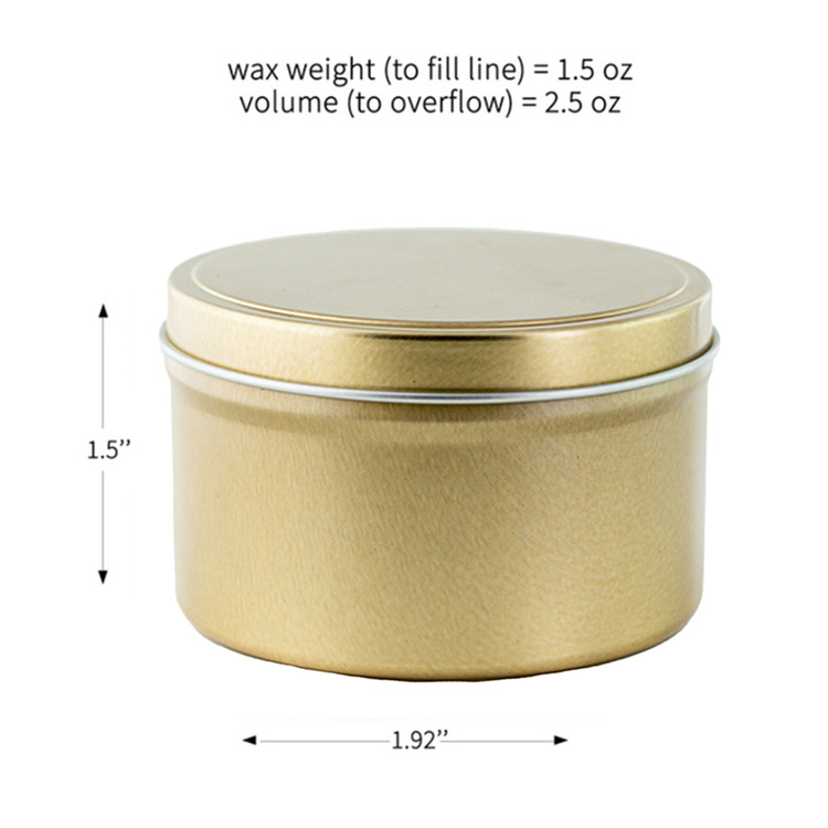 2 oz Gold Candle Tin Dimensions