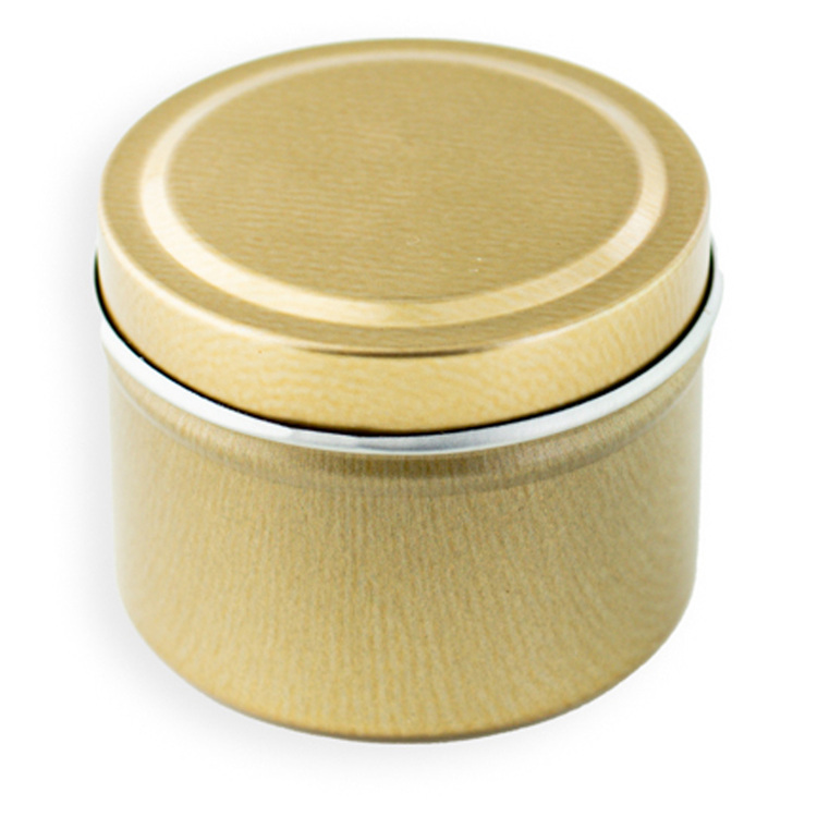 2 oz Gold Candle Tin with Lid On