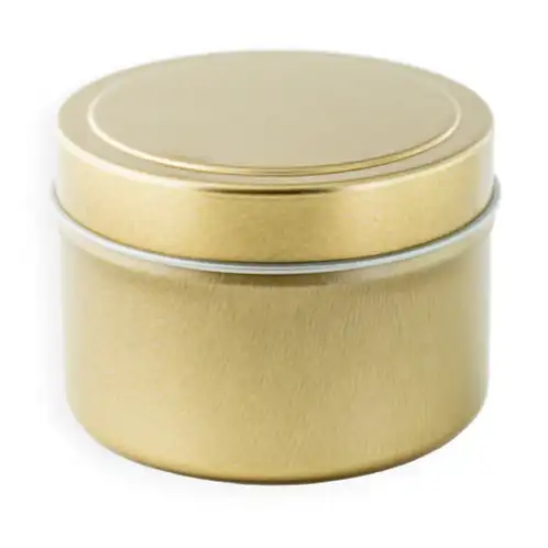 4 oz Gold Candle Tin with Lid On