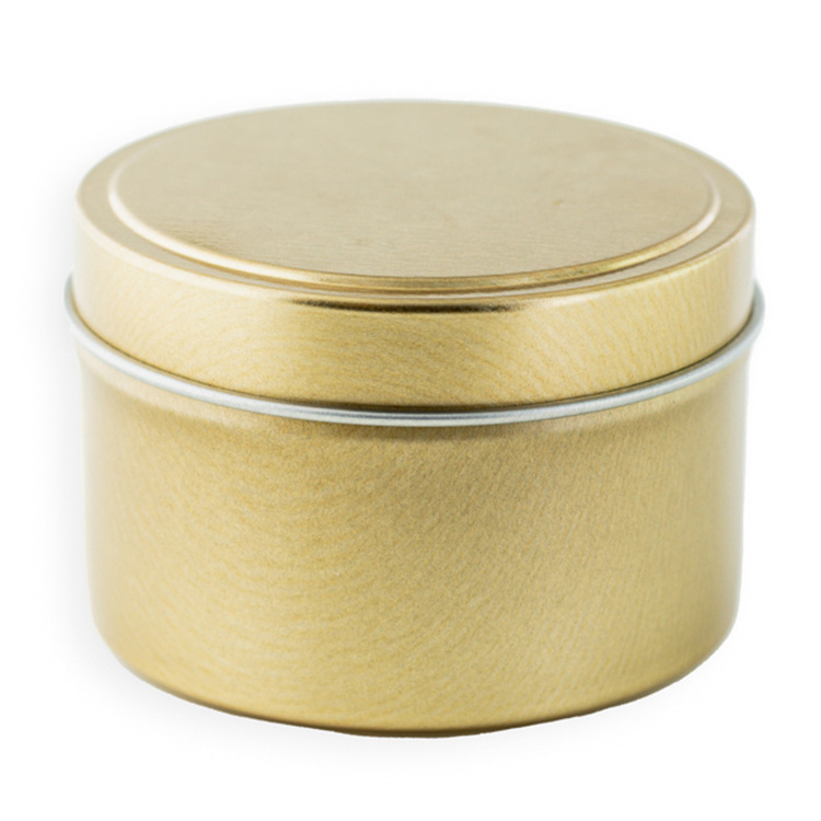 6 oz Gold Candle Tin with Lid On
