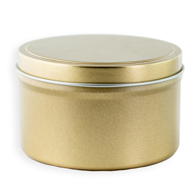 8 oz Gold Candle Tin with Lid On