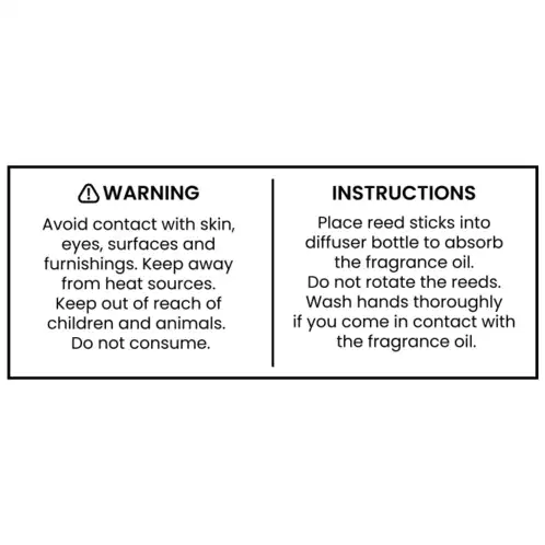 Reed Diffuser Warning Labels 2.5 x 1 Inch Rectangle