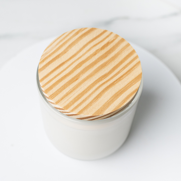 Natural Pine Wooden Lid on Sonoma Tumbler Jar top view