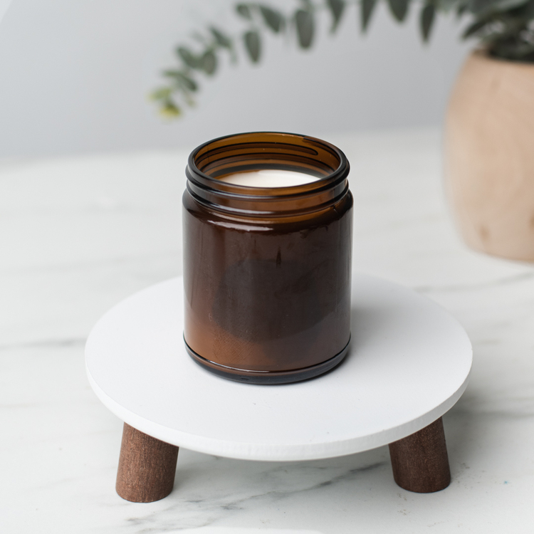 Medium Amber Straight Sided Jar (Threaded) with no lid