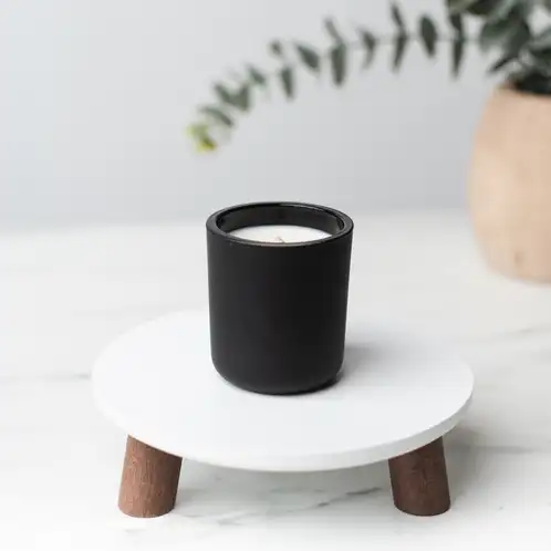  Mini Matte Black Sonoma Tumbler Jar in front of plant