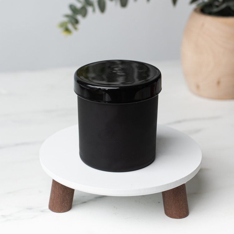 Matte Black Tumbler Jar with Black Glass Tumbler Lid