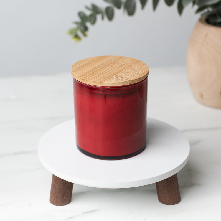 Red Tumbler Jar with 3.25" Bamboo Lid