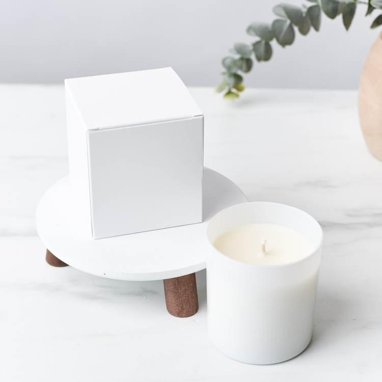 White Luxe Soft Touch Tumbler Box with white tumbler jar