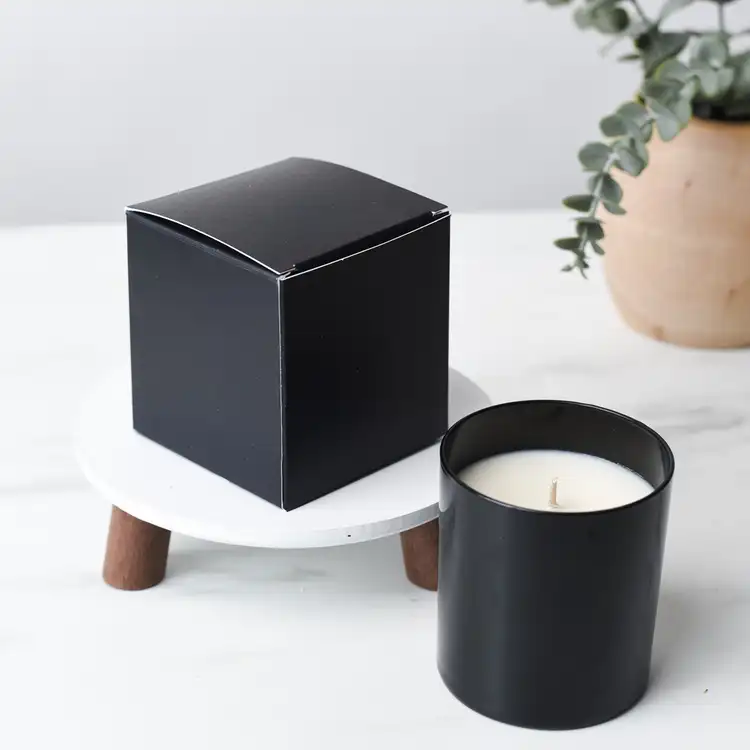 Black Soft Touch Candle Box, Set of 12