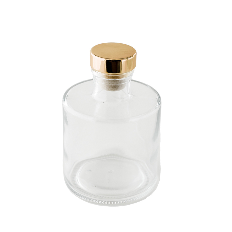 Round Reed Diffuser Bottle with Gold Stopper